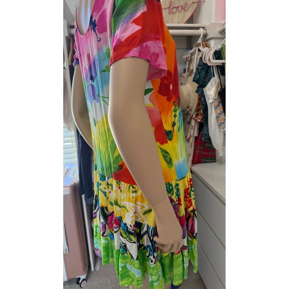 JAMS WORLD Bliss Hattie Dress Sz S Multicolored Floral Tropical Hawaiian Artsy - Picture 8 of 10